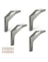 SALLY | Set of 4 Legs and 16 Screws | Chrome Finish | H.15,5 cm | Legs for Sofas and Armchairs