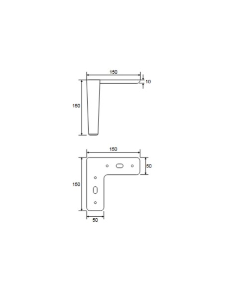 SPAIN | Set of 4 Legs and 16 Screws | Matt Black Finish | H.15 cm | Legs for Sofas and Armchairs