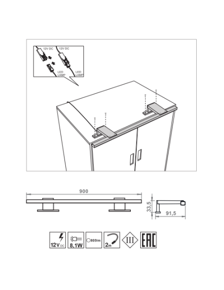 IDA 900 | Lampada LED per bagno |
