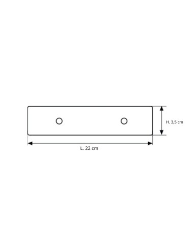 KILO | SET da 4 Piedi | Nero Opaco | H.3,5 x L. 22 cm | Piedini per divani e poltrone |