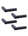 CANTON | SET da 4 Piedi | Nero Opaco | H.4,5 L. 22 x 22 cm | Piedini per divani e poltrone |