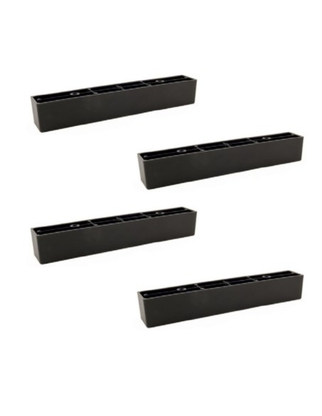 KILO P | SET da 4 Piedi | Nero Opaco | H.3,5 x L. 22 cm | Piedini per divani e poltrone