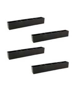 KILO P | SET da 4 Piedi | Nero Opaco | H.3,5 x L. 30 cm | Piedini per divani e poltrone