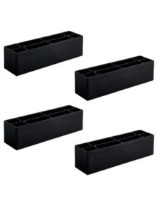 ANTA P | SET da 4 Piedi | Nero Opaco | H.5,5 x L. 22 cm | Piedini per divani e poltrone