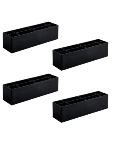 ANTA P | SET da 4 Piedi | Nero Opaco | H.5,5 x L. 22 cm | Piedini per divani e poltrone