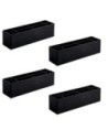 ANTA P | SET da 4 Piedi | Nero Opaco | H.5,5 x L. 30 cm | Piedini per divani e poltrone