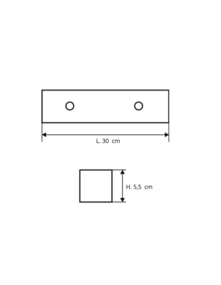 ANTA P | SET da 4 Piedi | Nero Opaco | H.5,5 x L. 30 cm | Piedini per divani e poltrone