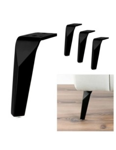 ROBIN | SET 4 Piedi e 16 viti | Nero Opaco | H.13 cm | Piedini per divani-poltrone |