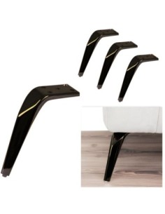 ROBIN | Set of 4 Legs and 16 Screws | Black Nickel Finish | H.13 cm | Legs for Sofas and Armchairs