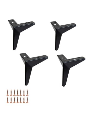 STARDUST | SET da 4 Piedi e 16 viti | Nero Opaco | H. 12,5 | Piedini per divani e poltrone |