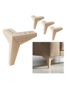 ROCK | SET 4 Piedi in Legno | Colore Naturale | Altezza 13,5 cm | Gambe in Legno per divani e mobili