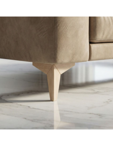 ROCK | SET 4 Piedi in Legno | Colore Naturale | Altezza 13,5 cm | Gambe in Legno per divani e mobili