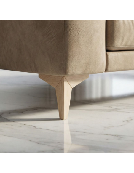 ROCK | SET 4 Piedi in Legno | Colore Naturale | Altezza 13,5 cm | Gambe in Legno per divani e mobili