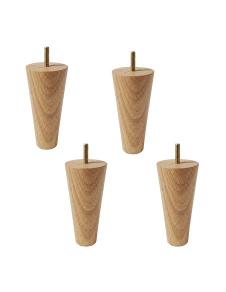 AXEL | SET of 4 Wooden Legs | Natural Color | Height 12 cm | Sofas and Furniture Wooden Legs