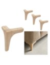 ALINA | SET 4 Piedi in Legno | Colore Naturale | Altezza 10 cm | Gambe in Legno per divani e mobili |