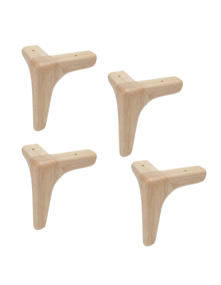 ALINA | SET of 4 Wooden Legs | Natural Color | Height 10 cm | Sofas and Furniture Wooden Legs