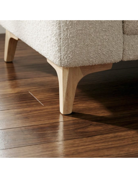 ZENO | SET 4 Piedi in Legno | Colore Naturale | Altezza 15 cm | Gambe in Legno per divani e mobili |