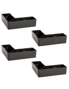 CANTON P | SET of 4 Plastic Legs | Matt Black | H.3,5 L.13x13 cm | Legs for Sofas and Armchairs