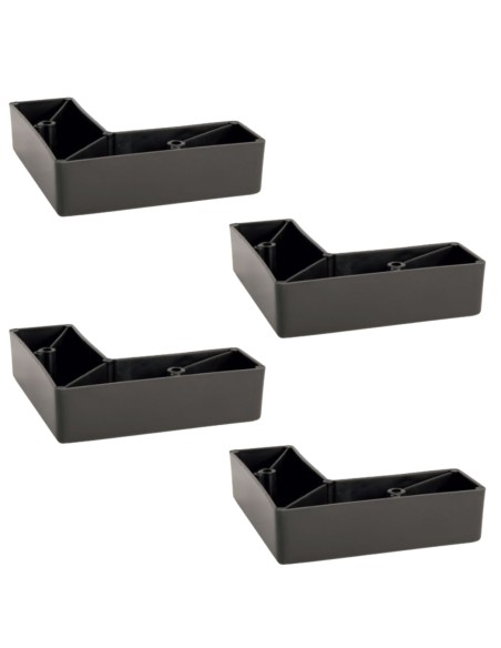 CANTON P | SET of 4 Plastic Legs | Matt Black | H.3,5 L.13x13 cm | Legs for Sofas and Armchairs