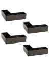 CANTON P | SET da 4 Piedi | Nero Opaco | H.3,5 L. 13 x 13 cm | Piedini per divani e poltrone
