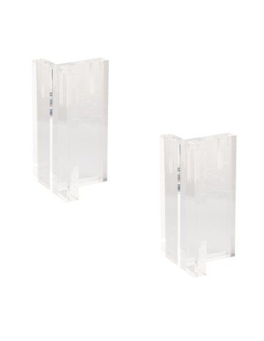 Piede T | SET 2 Piedi in plastica trasparente | H.10 L.12x12 SP.2,5 | Effetto letto/divano sospeso