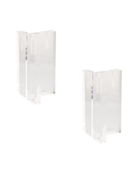 Piede T | SET 2 Piedi in plastica trasparente | H.10 L.12x12 SP.2,5 | Effetto letto/divano sospeso