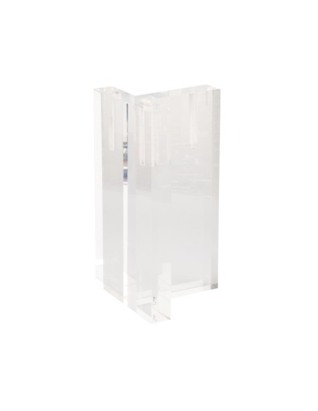 Piede T | SET 2 Piedi in plastica trasparente | H.10 L.12x12 SP.2,5 | Effetto letto/divano sospeso