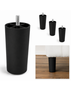 GIAMAICA NERO | SET da 4 piedi in plastica | Nero | H. 15 cm