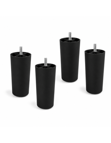 GIAMAICA NERO | SET da 4 piedi in plastica | Nero | H. 15 cm