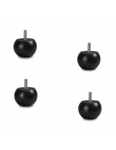 CIPOLLA | SET 4 Piedi in Legno con Viti Innestate 10MA | Altezza 3 cm | Colore Wenghè | Piedi per divani e mobili 2