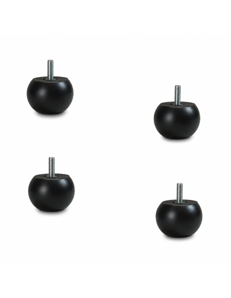 CIPOLLA | SET 4 Piedi in Legno con Viti Innestate 10MA | Altezza 3 cm | Colore Wenghè | Piedi per divani e mobili