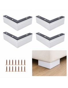 SIS VENEZIA 20/15 | SET of 4 Wooden Legs | Satin Color | H.5,5 - L.20x15 cm | Sofas and Furniture Wooden Legs