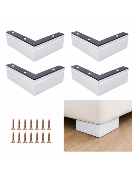 SIS VENEZIA 20/15 | SET 4 Piedi in Legno | Dimensioni: H.5,5 - L.20x15 cm | Colore: Satinato | Piedini per divani e poltrone