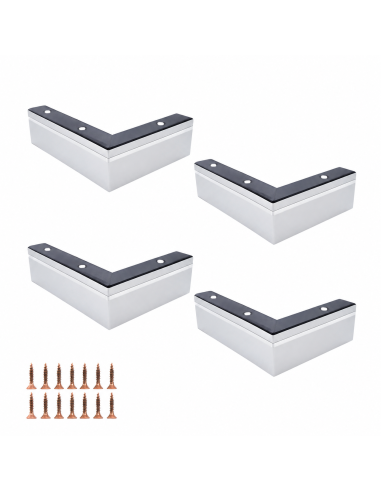SIS VENEZIA 20/15 | SET 4 Piedi in Legno | Dimensioni: H.5,5 - L.20x15 cm | Colore: Satinato | Piedini per divani e poltrone