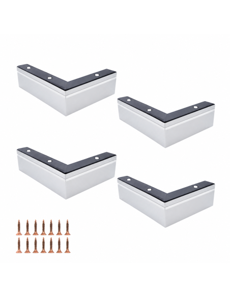 SIS VENEZIA 20/15 | SET 4 Piedi in Legno | Dimensioni: H.5,5 - L.20x15 cm | Colore: Satinato | Piedini per divani e poltrone