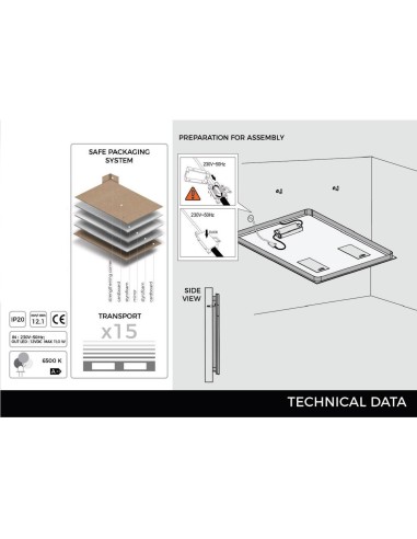 SP1 | Rectangular LED Wall Backlit Mirror | Touch switch | Natural Light | Dimensions: 100x65 cm