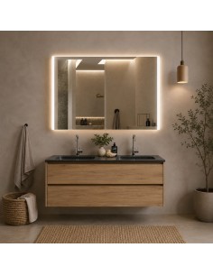 SP2 | Specchio da Parete LED Rettangolare | Interruttore con Sensore di Movimento | Dimensioni: 80x65 cm | Luce: CW