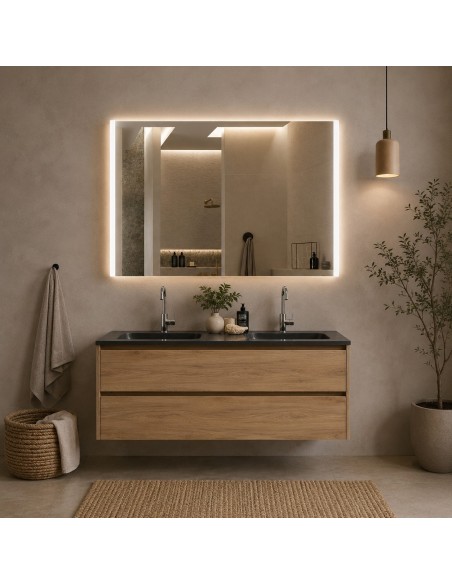 SP2 | Rectangular LED Wall Mirror | Switch with Motion Sensor | Dimensions: 80x65 cm | Cold Light