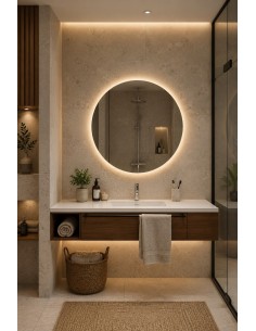 SP18 | Specchio da Parete LED Rotondo | Accensione Touch | Dimensioni: 110x110 cm | Luce: NW