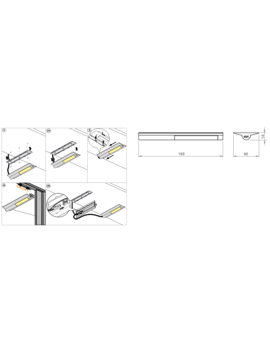 NIKKA DOOR ALUMINUM | Locker and Cabinet Lamp with Sensor | Light: Natural Light | Voltage: 12 V