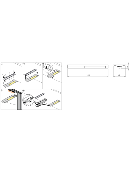 NIKKA DOOR ALUMINUM | Locker and Cabinet Lamp with Sensor | Light: Natural Light | Voltage: 12 V