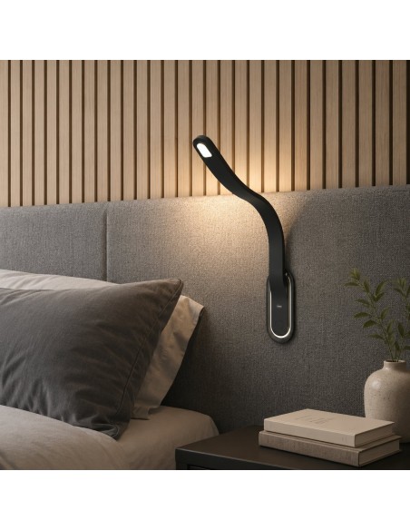 SILKA-COM USB | Lampada LED Flessibile con attacco USB | Accensione Touch | Lampada: Nera | Luce: Naturale | Voltaggio: 12V