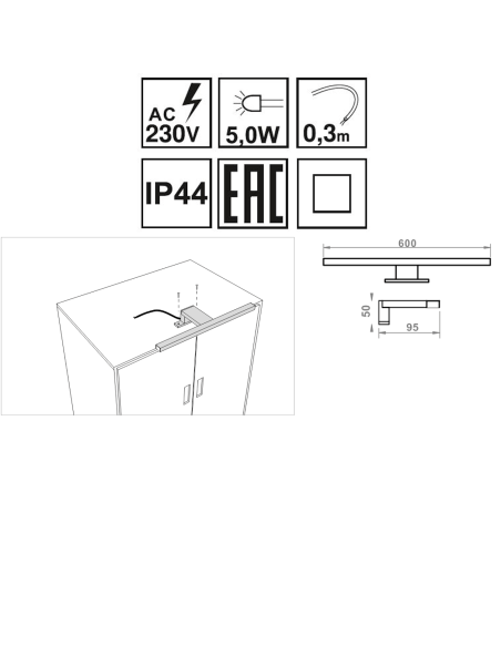 ALA 60 IP44 CROMATA | Lampada per bagno |