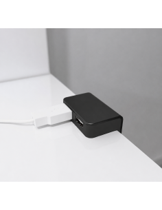 USB/T CHARGER BLACK | Surface-mounted dual USB socket | Color: Black | USB Charger | Voltage 12V