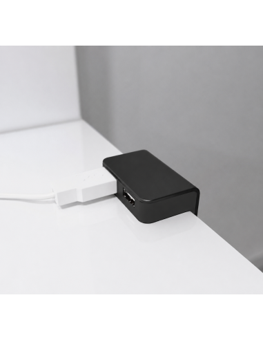 USB/T CHARGER BLACK | Surface-mounted dual USB socket | Color: Black | USB Charger | Voltage 12V