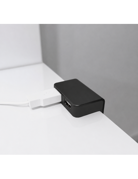 USB/T CHARGER BLACK | Surface-mounted dual USB socket | Color: Black | USB Charger | Voltage 12V