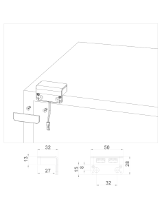 USB/T CHARGER NERO/ALLUMINIO | Doppia presa USB da appoggio | Caricatore USB | 2