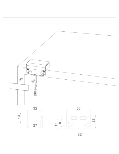 USB/T CHARGER WHITE/ALUMINUM | Double surface-mounted USB socket | Color: White/Aluminum | USB Charger | Voltage 12V