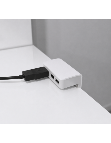 USB/T CHARGER WHITE/ALUMINUM | Double surface-mounted USB socket | Color: White/Aluminum | USB Charger | Voltage 12V