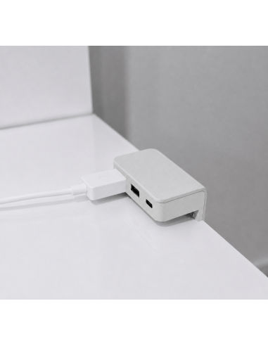 USB/T CHARGER A-C ALLUMINIO | Doppia presa USB da appoggio | Colore Alluminio | Caricatore USB e USB-C| Voltaggio 12V